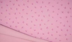 Magic Soft Shell Fleece Fabric | Birds Old Rose