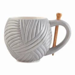 Mug | Knitting Designs Double Offer -Arts and Crafts mug yarn ball grey 2 1