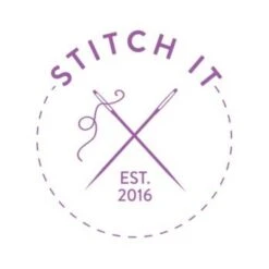 Stitch It, Cotton Print Fabric | Stripe Pink -Arts and Crafts stitch it logo empress mills fabric essentials 65