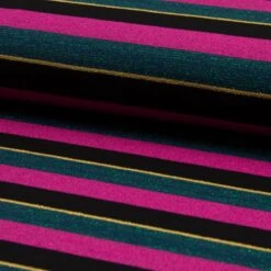 Viscose Jersey Fabric | Fuchsia Stirpe With Lurex